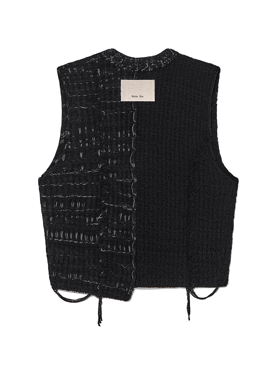 Matin Kim - Rough Tweed Knit Vest (Black) product image 2 | TRAB K-Fashion Australia