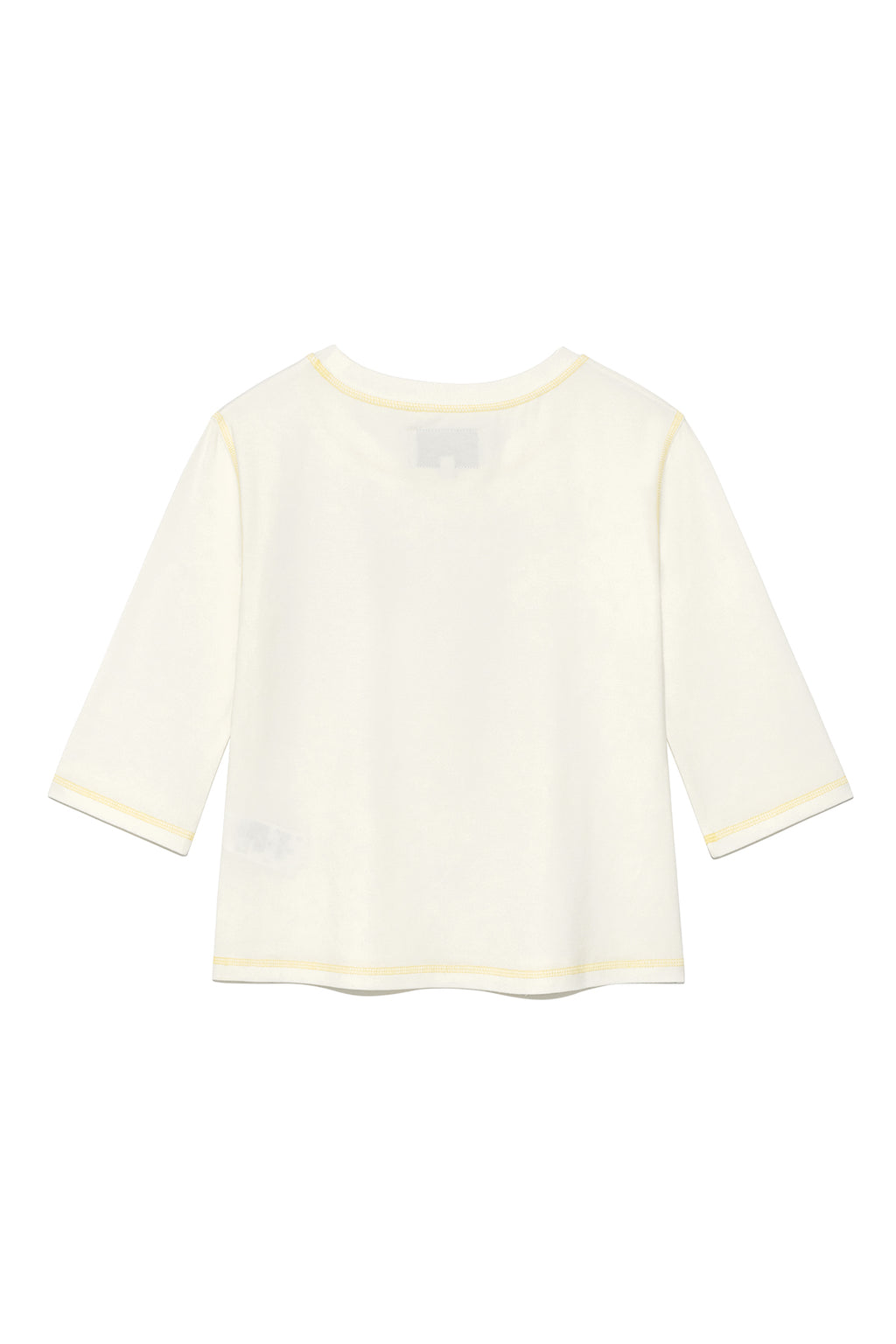 Matin Kim - Three Quarter Logo Slim Top (White) product image 2 | TRAB K-Fashion Australia