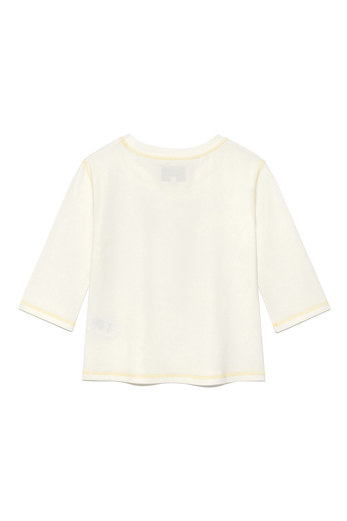 Matin Kim - Three Quarter Logo Slim Top (White) product image 2 | TRAB K-Fashion Australia