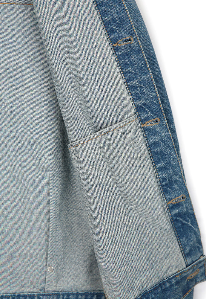 Tonywack - Constructed Pleats Denim Jacket (Faded Vintage Blue) product image 10 | TRAB K-Fashion Australia