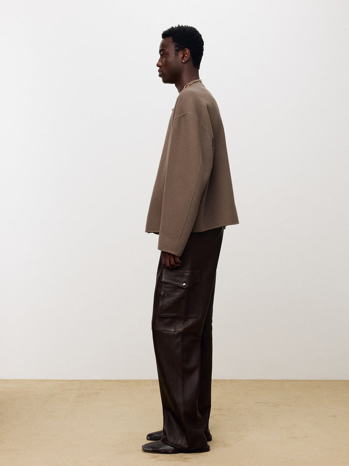Tonywack - Hand-Made Wool Collarless Jacket (Taupe) product image 3 | TRAB K-Fashion Australia