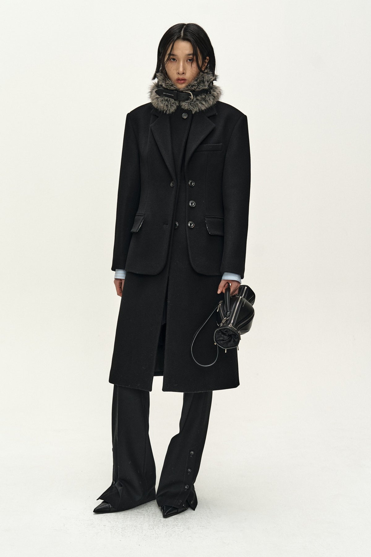 Andersson Bell - Belted Fur Short Muffler (Grey) product image 3 | TRAB K-Fashion Australia