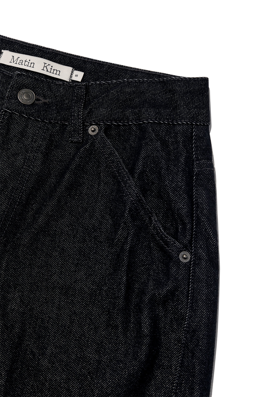 Matin Kim - Stitch Point Crinkle Denim Pants (Black) product image 4 | TRAB K-Fashion Australia