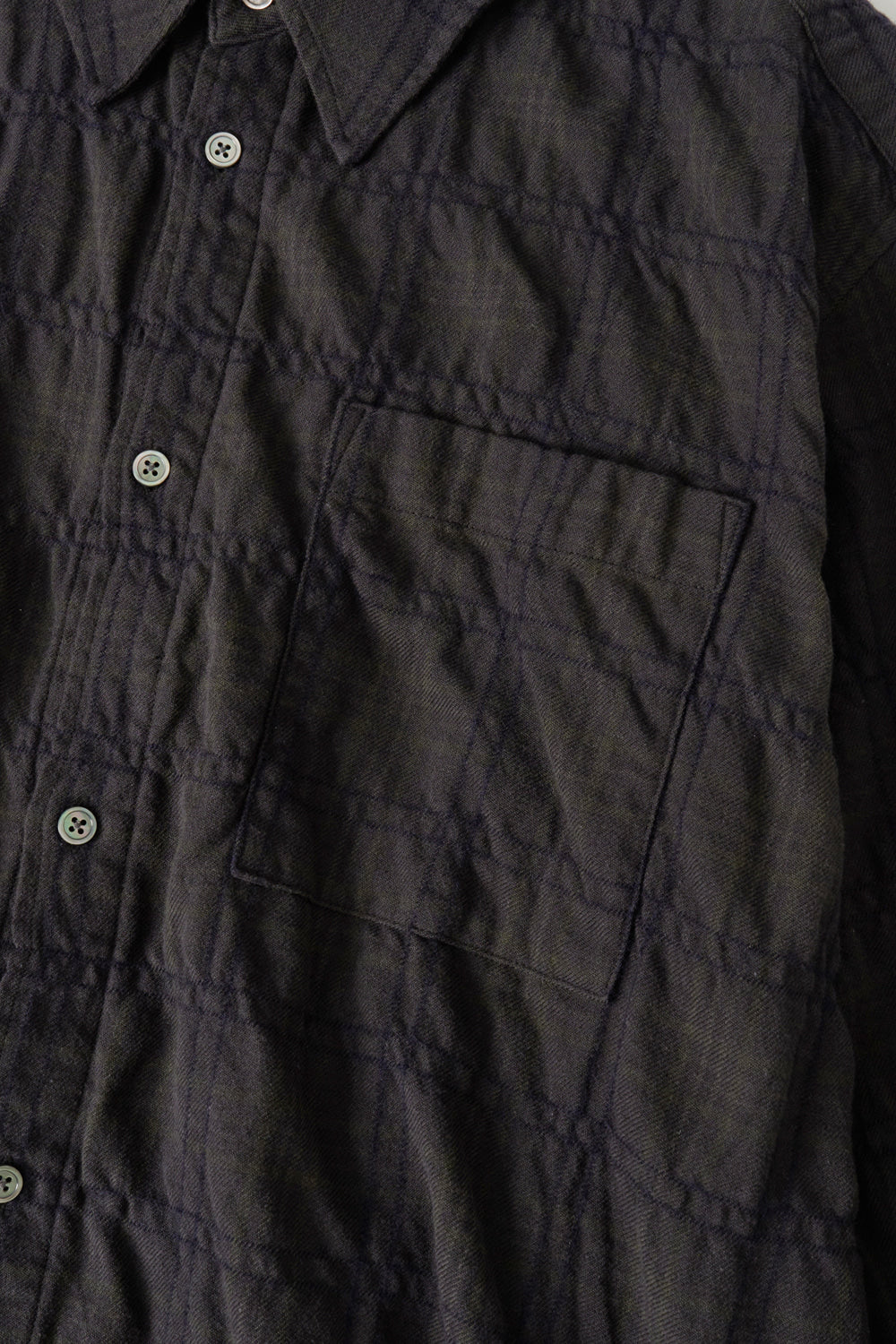 Hatchingroom - Museum Shirt Shirring Check Dark (Brown) product image 4 | TRAB K-Fashion Australia