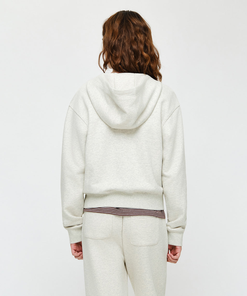Marithe & Francois Girbaud - Small Classic Logo Hoodie Zipup (Oatmeal) product image 3 | TRAB K-Fashion Australia