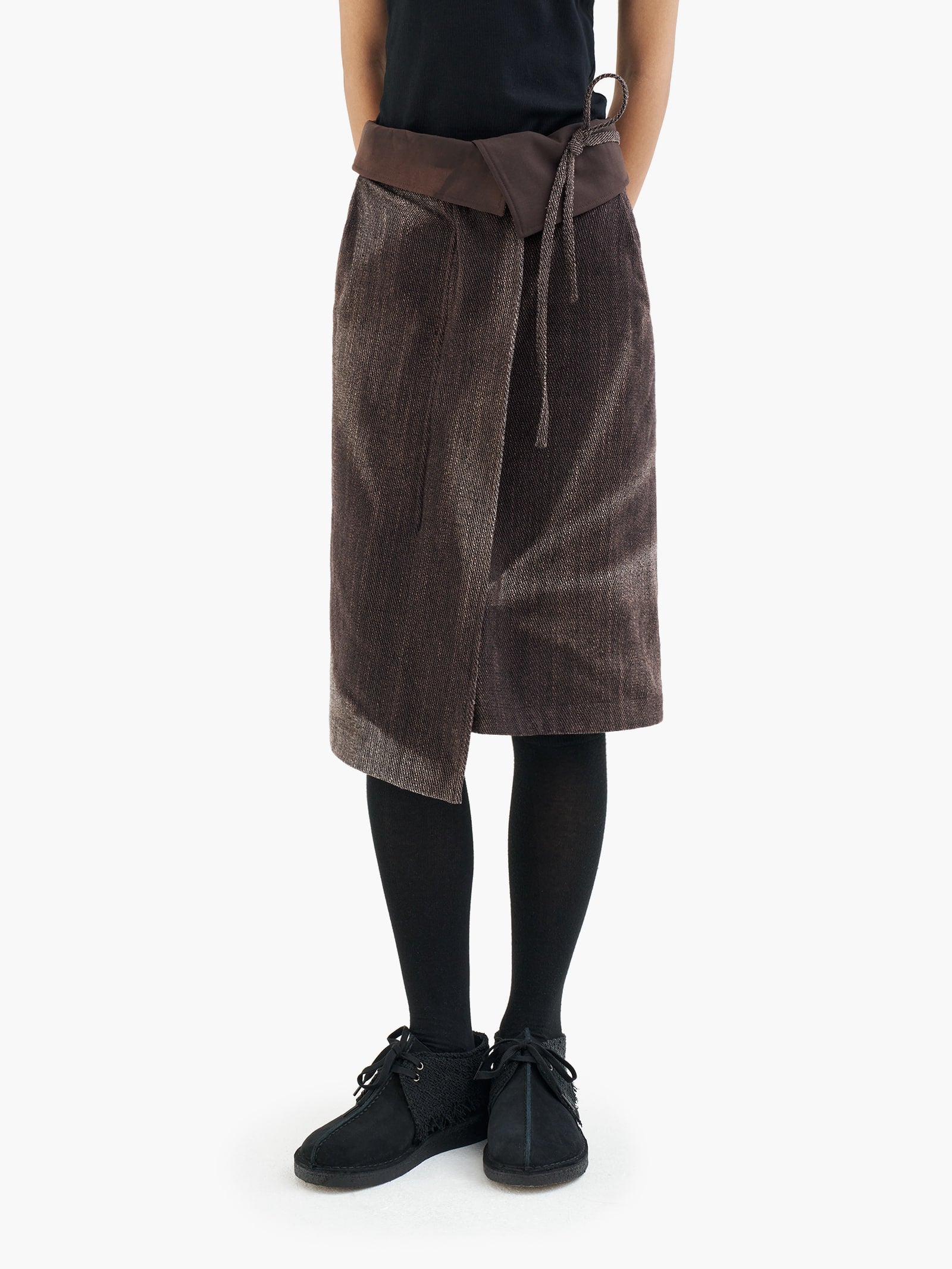 Jiyong Kim - Sun-Bleached Folded Skirt (Brown) product image 2 | TRAB K-Fashion Australia