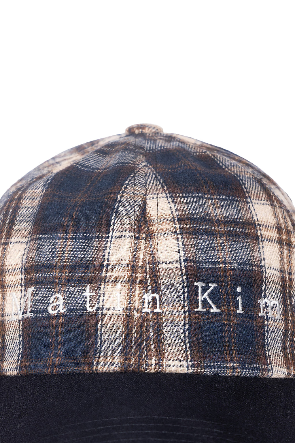 Matin Kim - Matin Contrast Brim Check Ball Cap (Navy) product image 4 | TRAB K-Fashion Australia