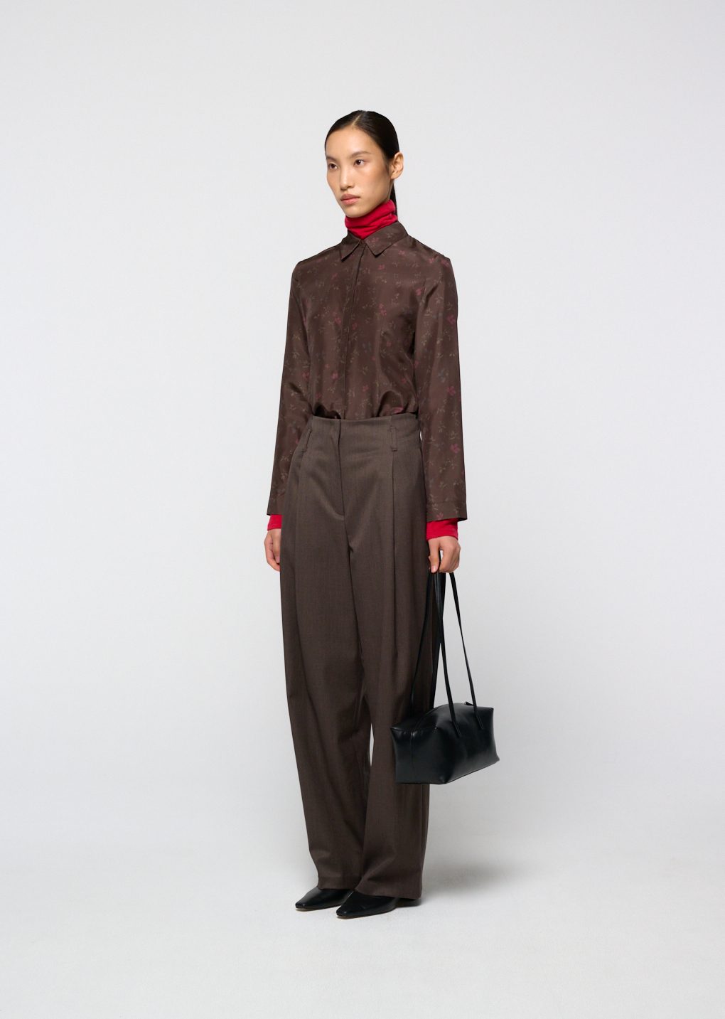 Amomento - Silk floral shirt (Brown) product image 3 | TRAB K-Fashion Australia