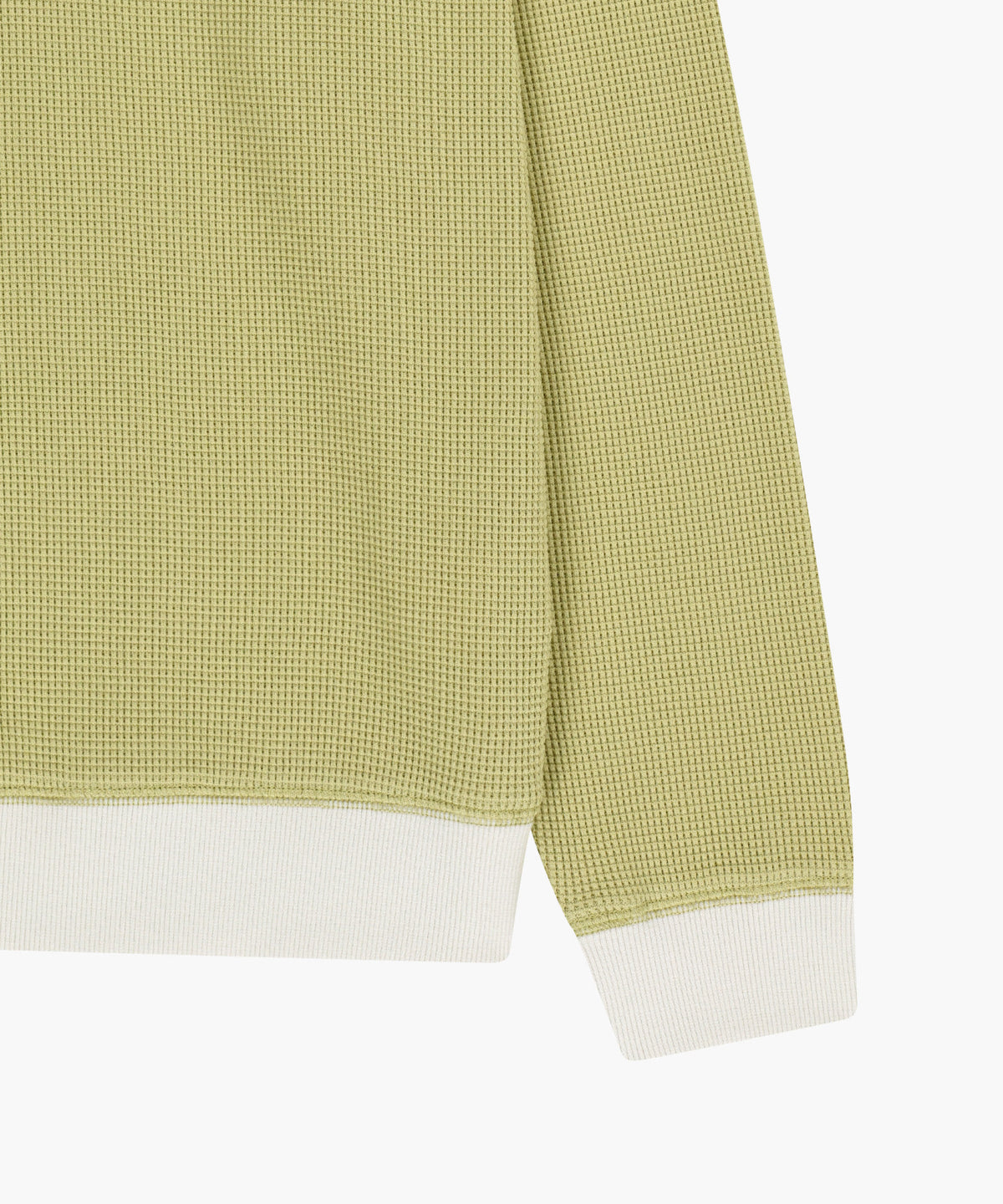 Marithe & Francois Girbaud - Waffle Henley Neck Sweatshirt (Light Olive) product image 5 | TRAB K-Fashion Australia