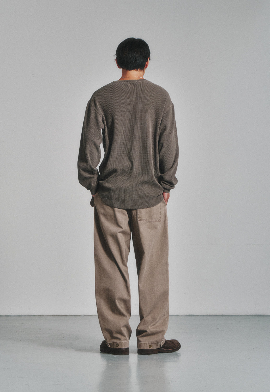 Art if acts - Garment Dyed Waffle Henley (Mud Brown) product image 3 | TRAB K-Fashion Australia