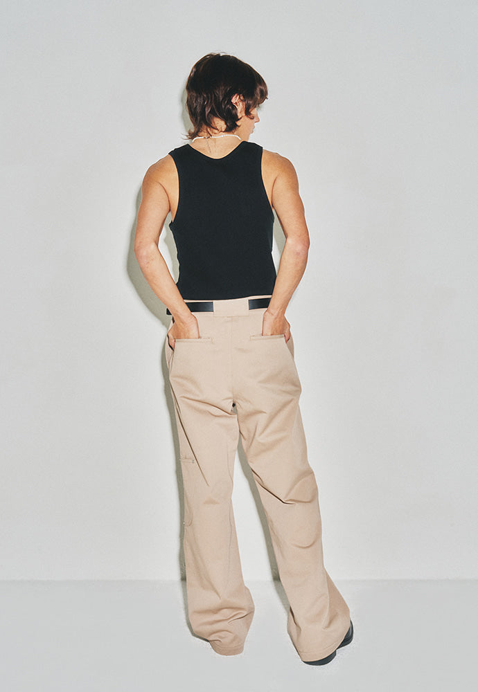 Tonywack - Hard Twist Semi-Wide Cut Double Knee Pants (Beige) product image 4 | TRAB K-Fashion Australia