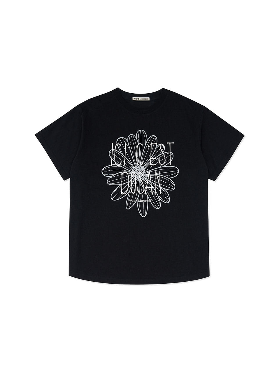 Mardi Mercredi - Tshirt Flowermardi Dosan Exclusive (Black Grey) product image 1 | TRAB K-Fashion Australia