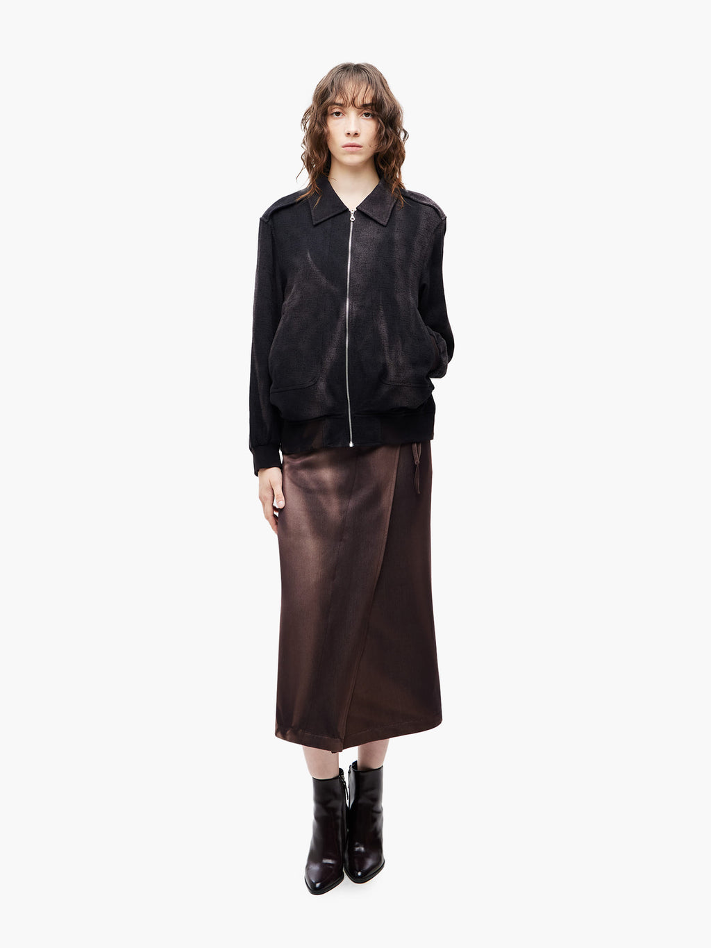 Jiyong Kim - Sun-Bleached Folded Wrap Skirt (Brown) product image 1 | TRAB K-Fashion Australia