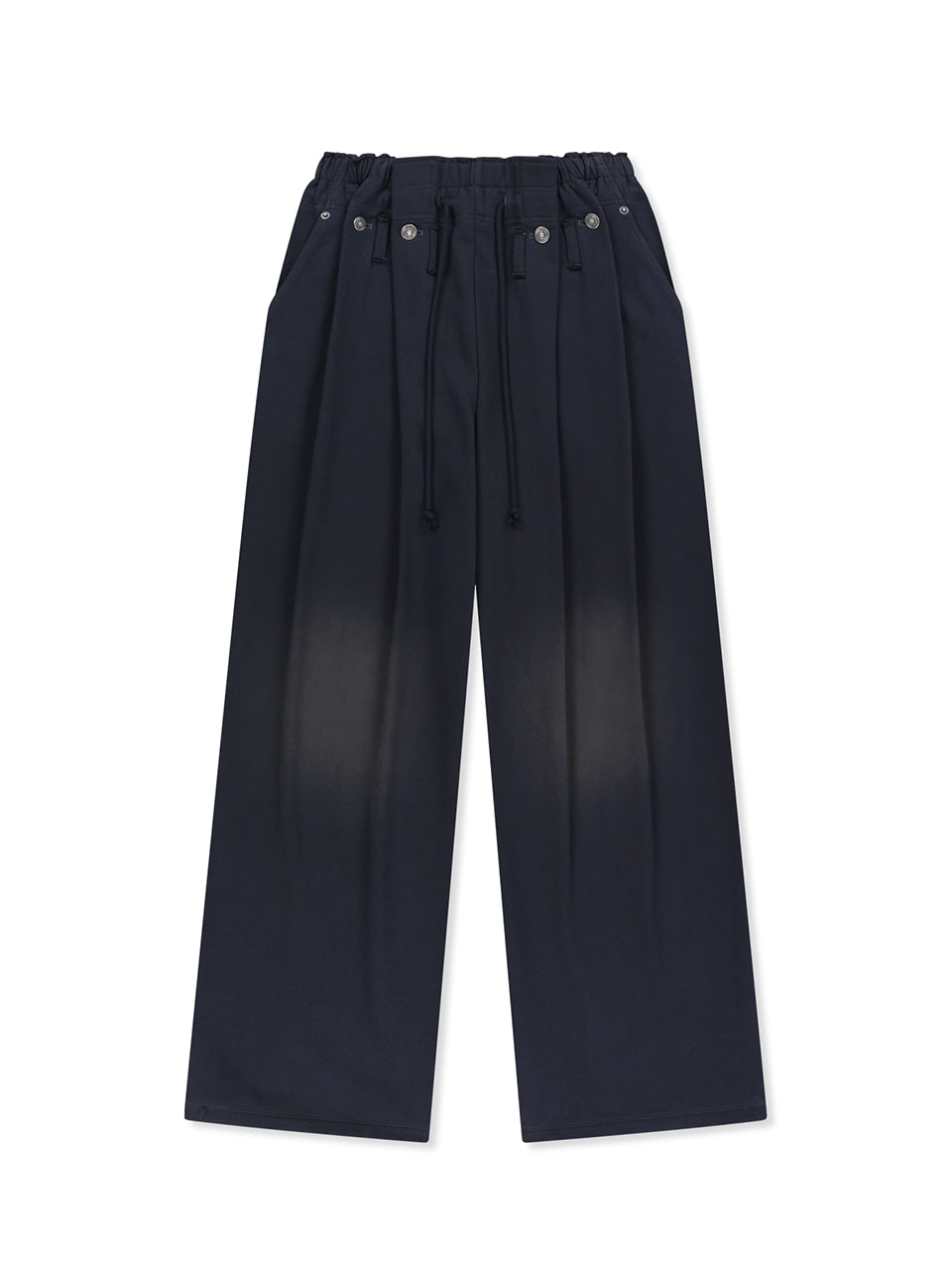 Matin Kim - Snap Tuck Washed Sweatpants (Navy) product image 1 | TRAB K-Fashion Australia