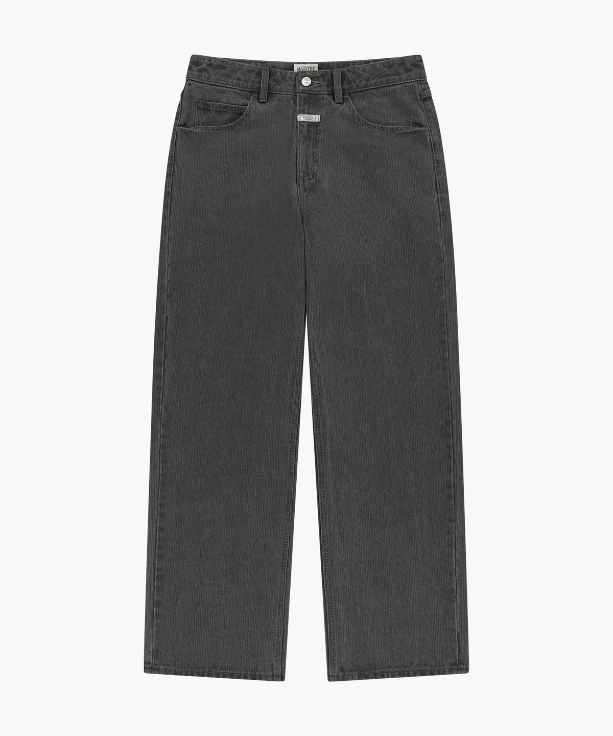 Marithe & Francois Girbaud - Semi-wide Broken Twill Denim Pants (Gray) product image 5 | TRAB K-Fashion Australia