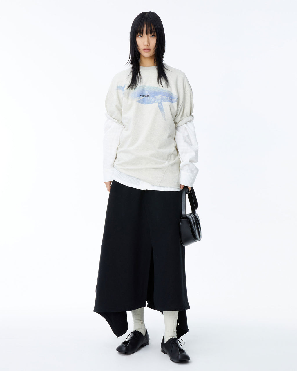 Ader Error - Blue whale t-shirt (Oatmeal) product image 1 | TRAB K-Fashion Australia