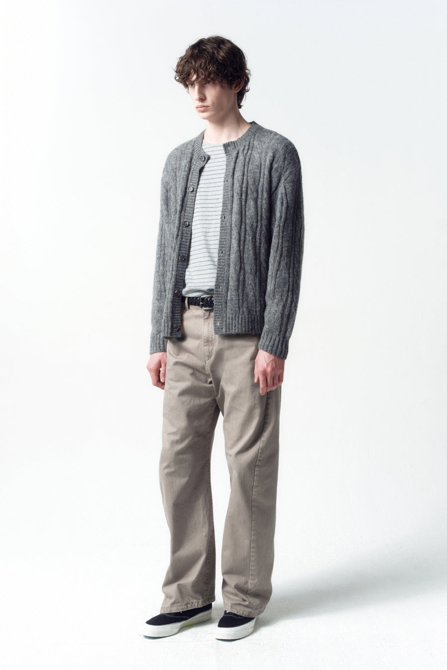 Insilence - Seared Cable Cardigan (Melange Grey) product image 3 | TRAB K-Fashion Australia