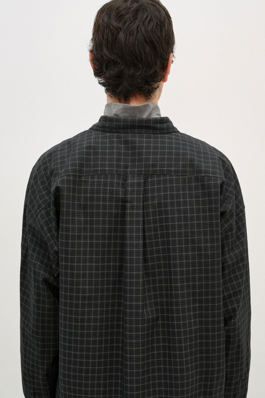 Insilence - Oversized Check Shirt (Mud Black) product image 5 | TRAB K-Fashion Australia