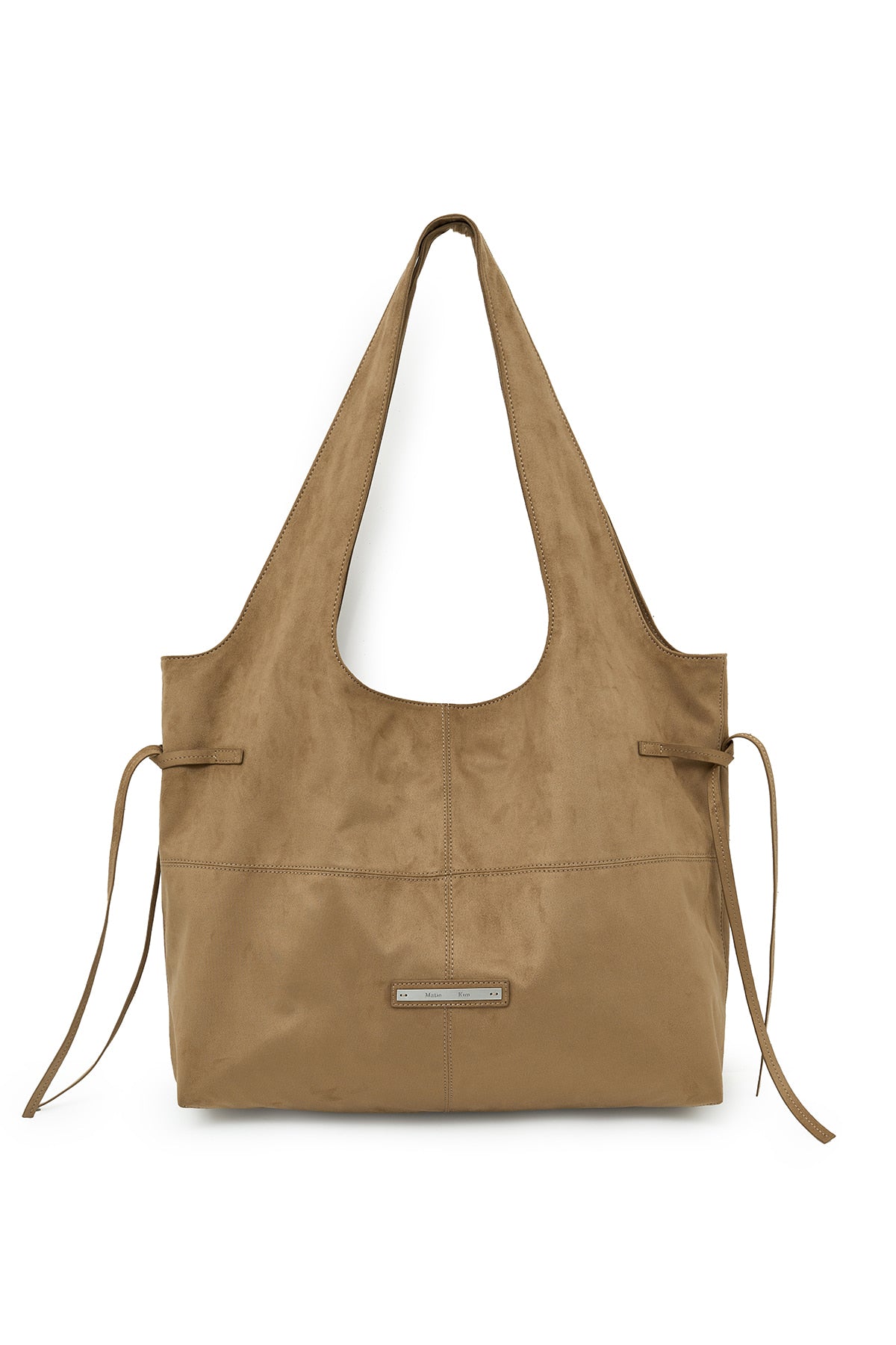 Matin Kim - Side String Suede Big Shoulder Bag (Beige) product image 1 | TRAB K-Fashion Australia