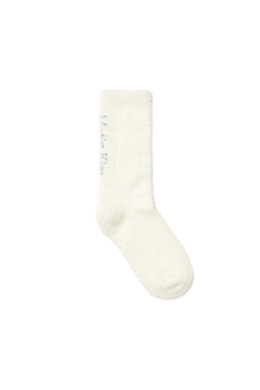 Matin Kim - Hairy Fur Crew Socks (Ivory) product image 1 | TRAB K-Fashion Australia