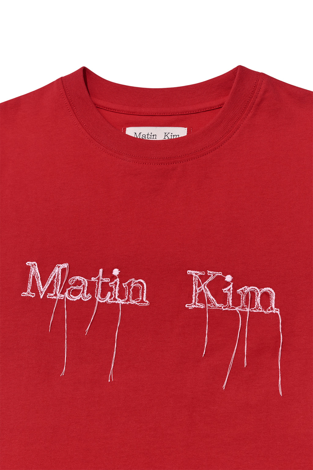 Matin Kim - Logo Thread Point Crop Top (Red) product image 3 | TRAB K-Fashion Australia