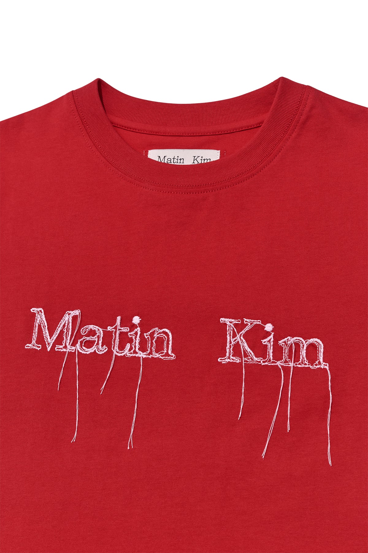 Matin Kim - Logo Thread Point Crop Top (Red) product image 3 | TRAB K-Fashion Australia