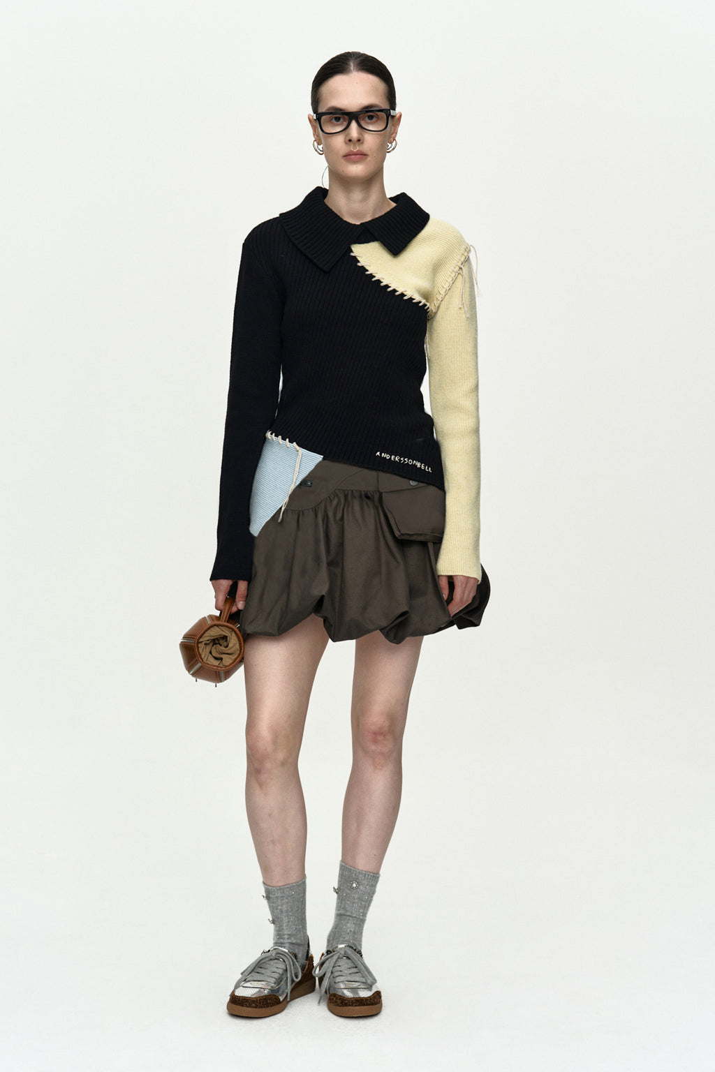 Andersson Bell - Asymmetric Panel Collar Sweater (Black) product image 9 | TRAB K-Fashion Australia