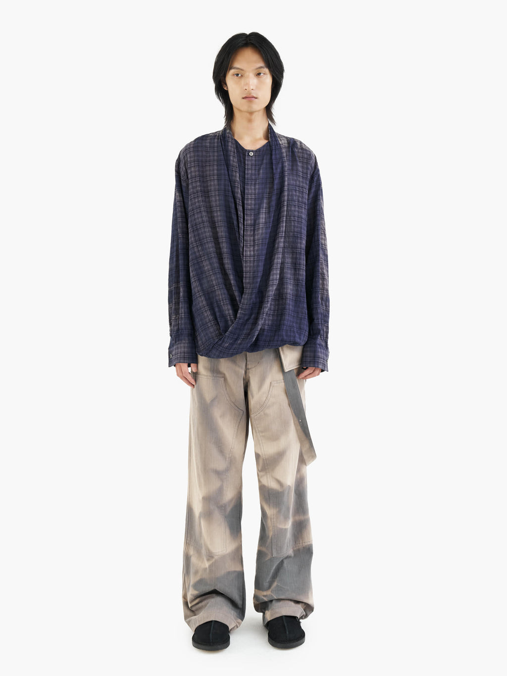 Jiyong Kim - Sun-Bleached Double Knee Trousers (Grey) product image 1 | TRAB K-Fashion Australia