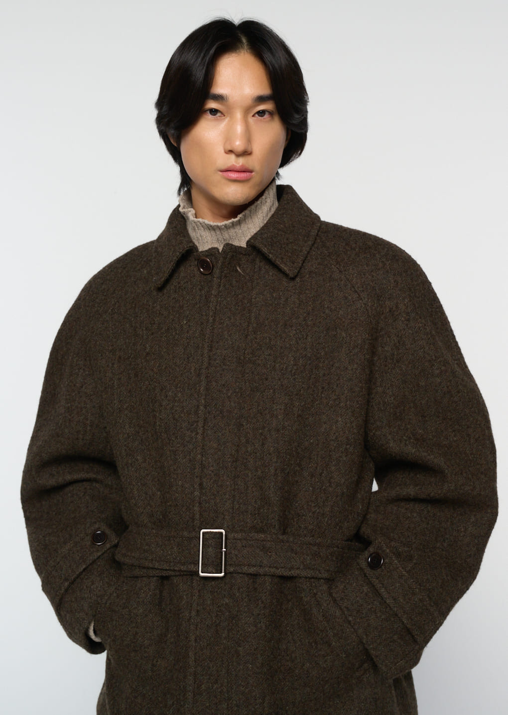 Amomento - belted mid coat (Khaki) product image 7 | TRAB K-Fashion Australia