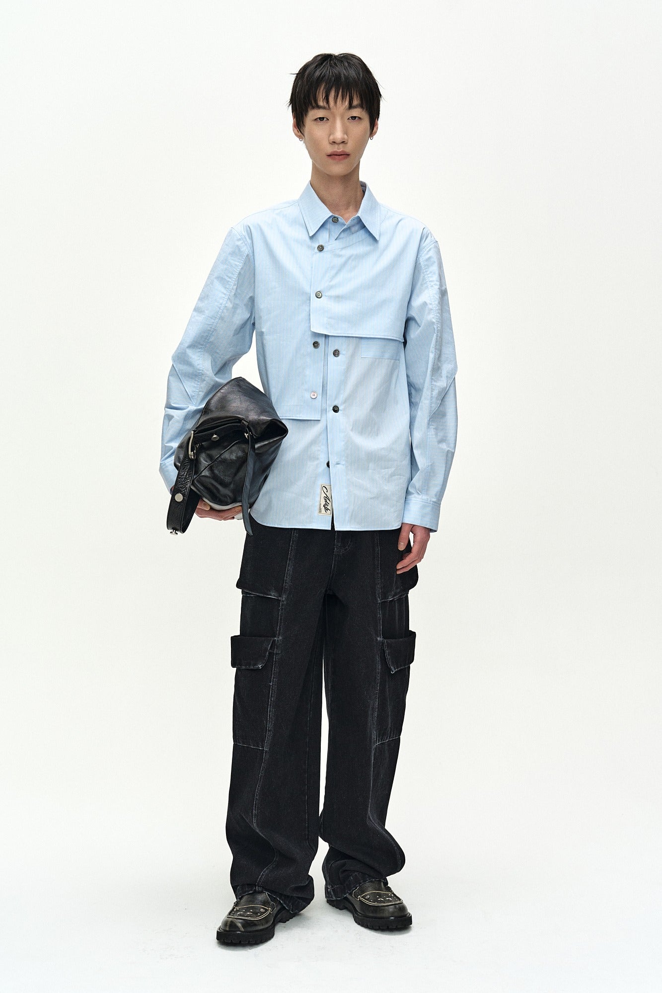 Andersson Bell - Maey Stripe Layered Shirt (blue Stripe) (Blue Stripe) product image 1 | TRAB K-Fashion Australia