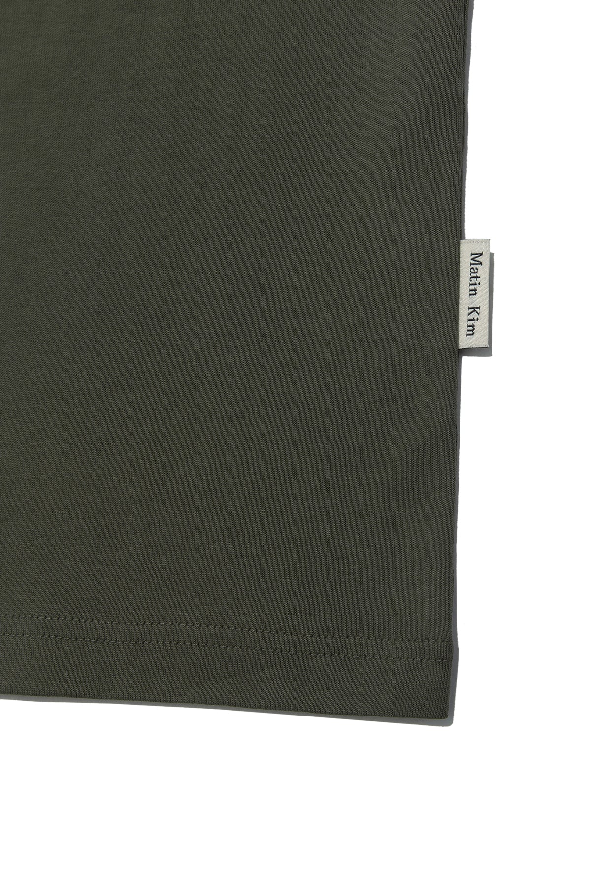 Matin Kim - Embroidery Small Logo Oversize Top (Khaki) product image 4 | TRAB K-Fashion Australia