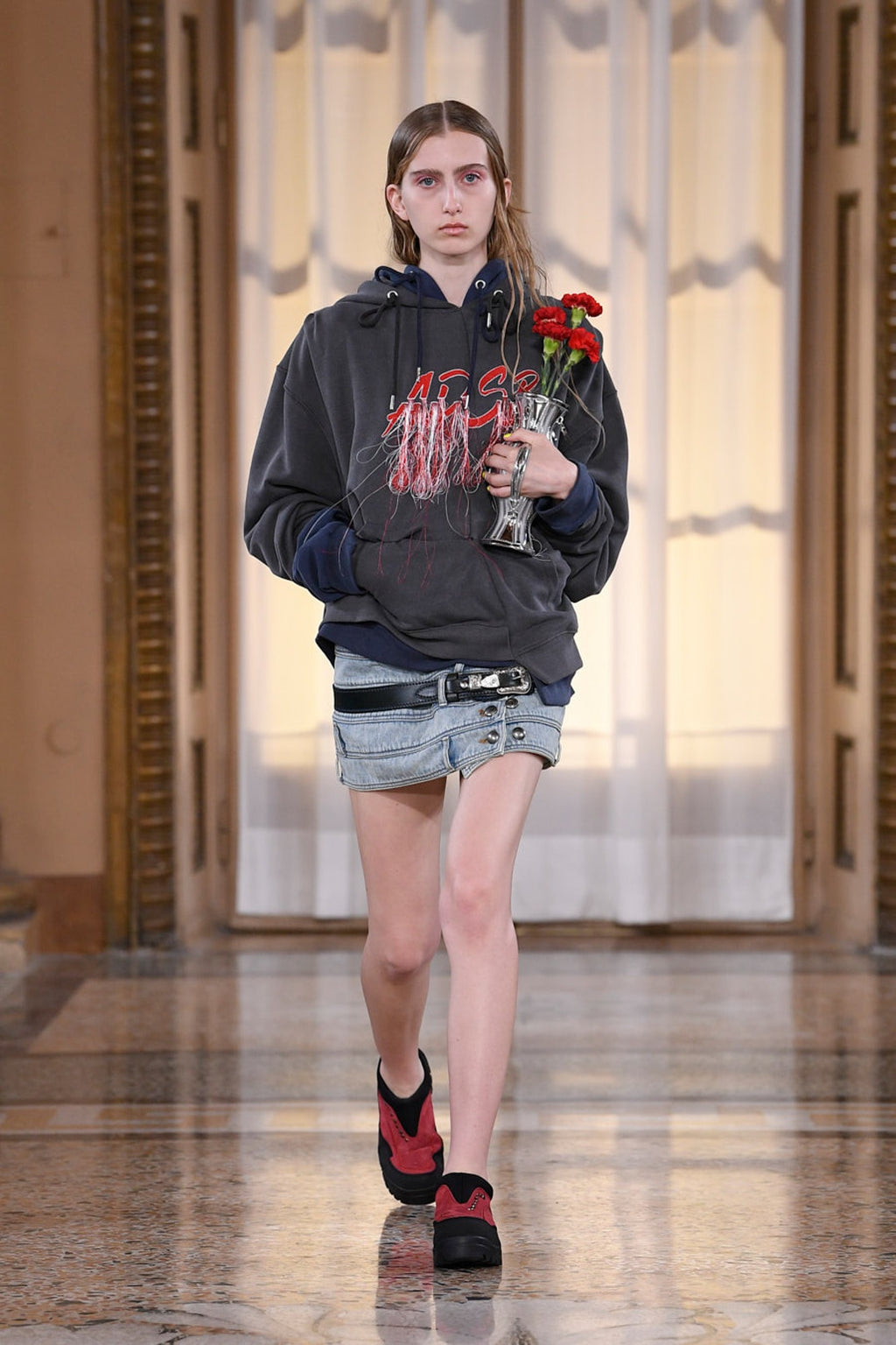 Andersson Bell - (essential) Unisex Rework Adsb Cheerleader Hoodie (Charcoal) product image 1 | TRAB K-Fashion Australia