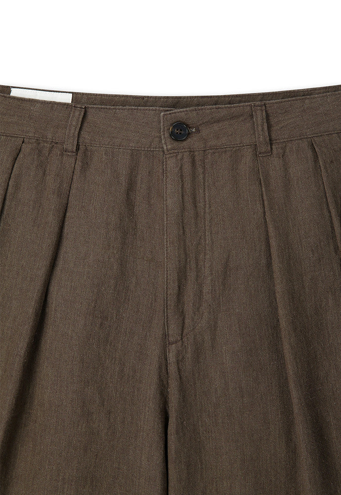 Art if acts - Washed Linen Two Tuck Shorts (Wood) product image 8 | TRAB K-Fashion Australia