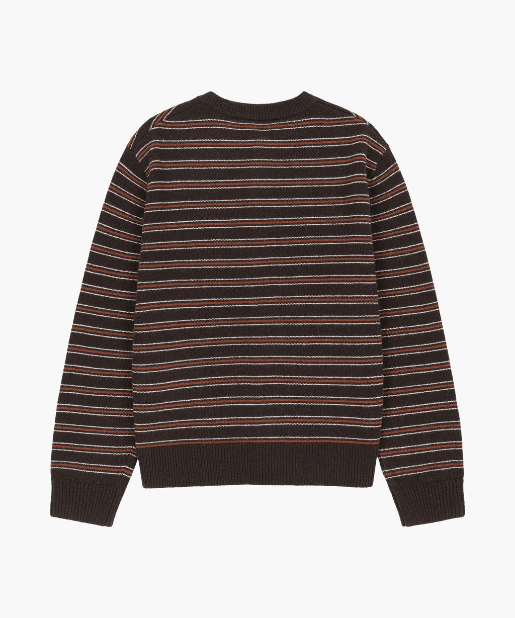 Marithe & Francois Girbaud - Premium Small Classic Logo Wool Round Neck Cardigan (Brown) product image 6 | TRAB K-Fashion Australia