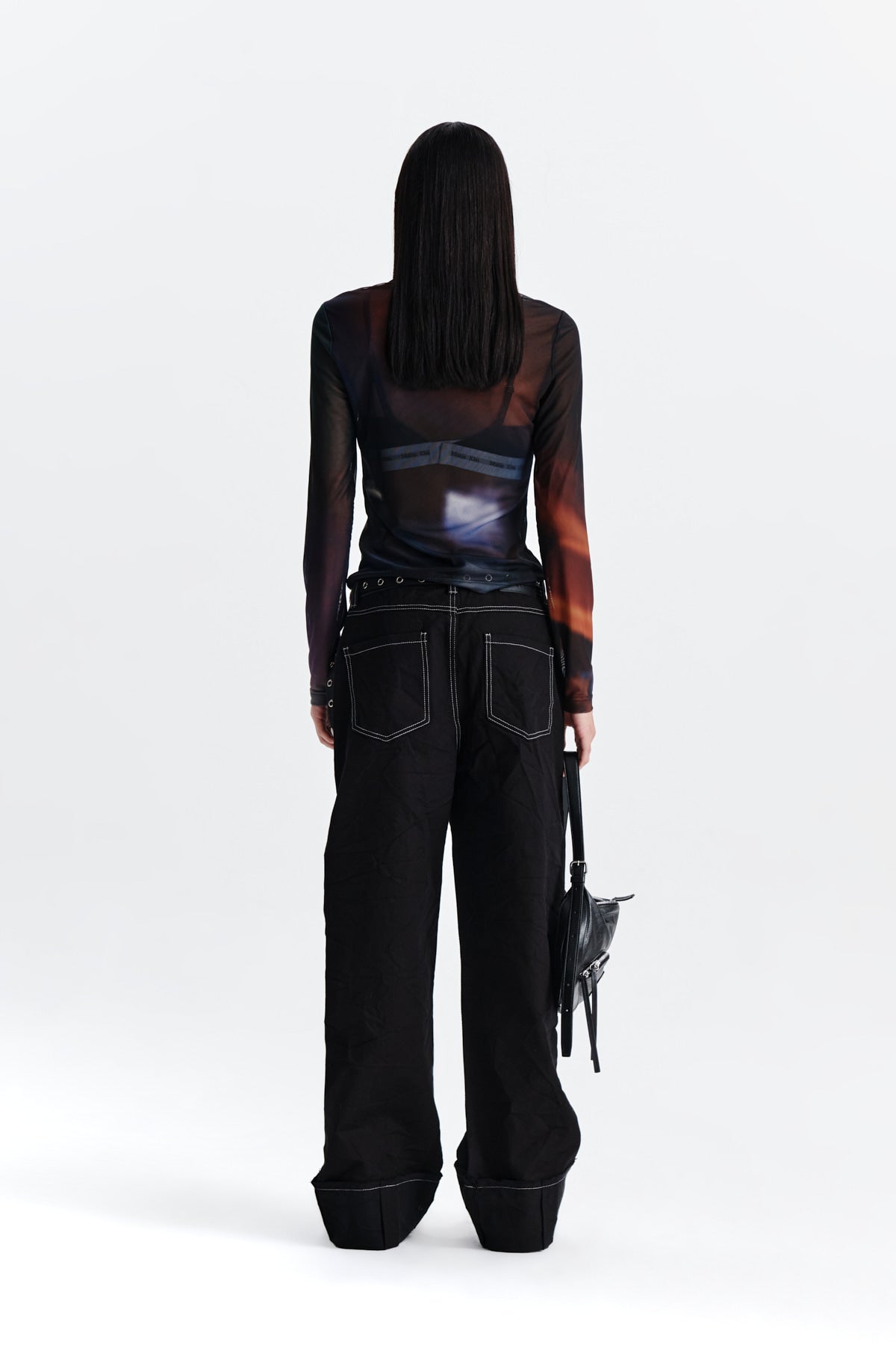 Matin Kim - Pigment Washed Denim Pants (Dark Navy) product image 7 | TRAB K-Fashion Australia