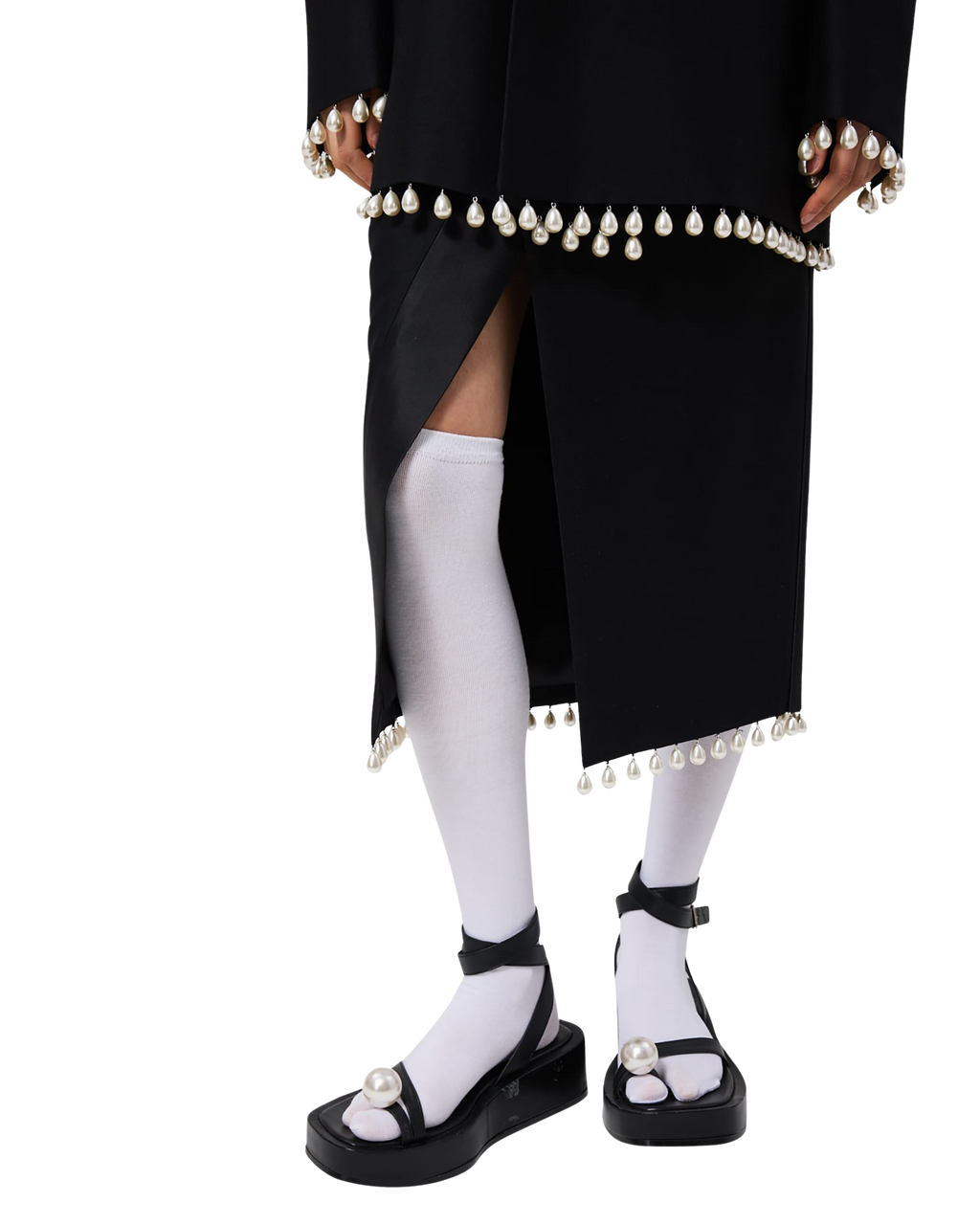 Kimhe Kim - Pearl Embellishement Long Skirt (Black) product image 7 | TRAB K-Fashion Australia