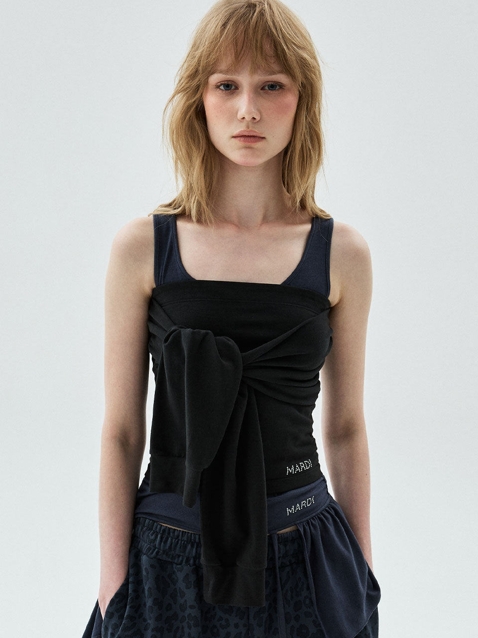 Mardi Mercredi - Tube Top Tie Detail 2Way (Black) product image 1 | TRAB K-Fashion Australia