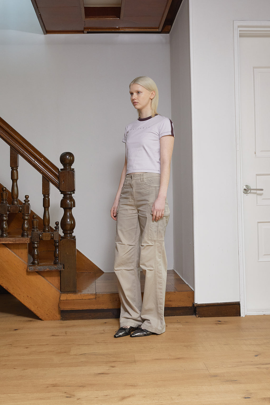 Matin Kim - Color Line Point Logo Crop Top (Lilac) product image 6 | TRAB K-Fashion Australia