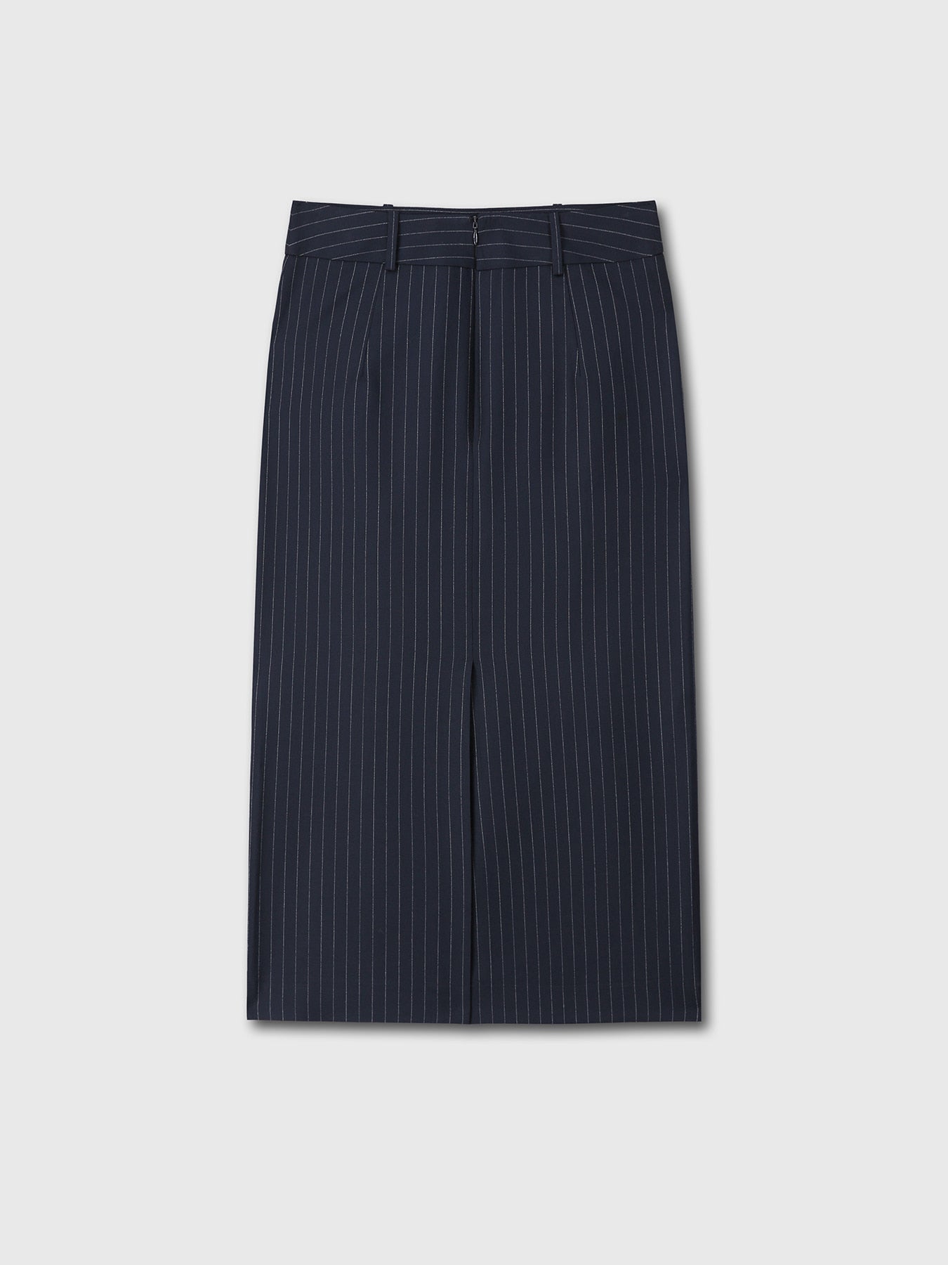 Tonywack - Striped Wool Long Pencil Skirt (Navy Pinstripe) product image 7 | TRAB K-Fashion Australia