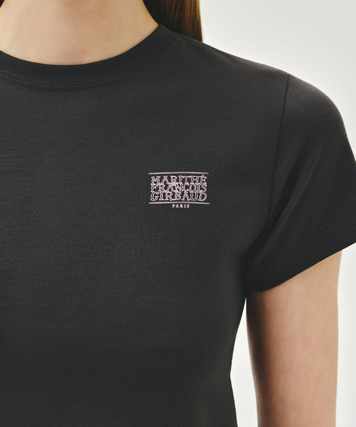 Marithe & Francois Girbaud - Antique Classic Logo Slim Crop Tee (Charcoal) product image 4 | TRAB K-Fashion Australia