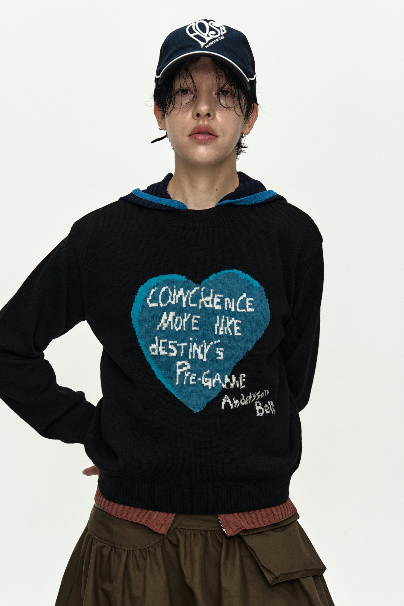 Andersson Bell - Girl's Heart Message Crew-Neck Sweater (Black) product image 7 | TRAB K-Fashion Australia