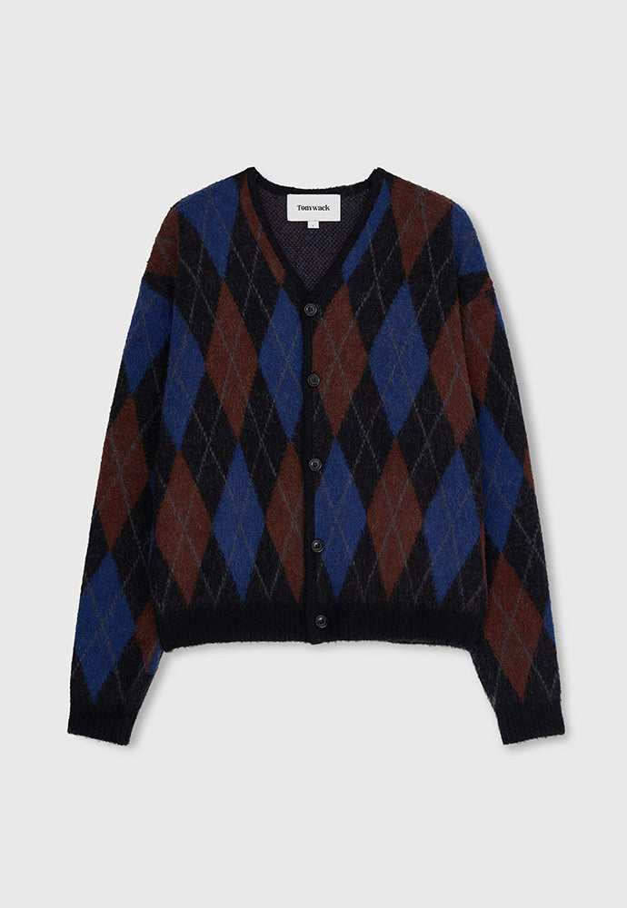 Tonywack - Argyle Mohair Knit Cardigan (Black) product image 7 | TRAB K-Fashion Australia
