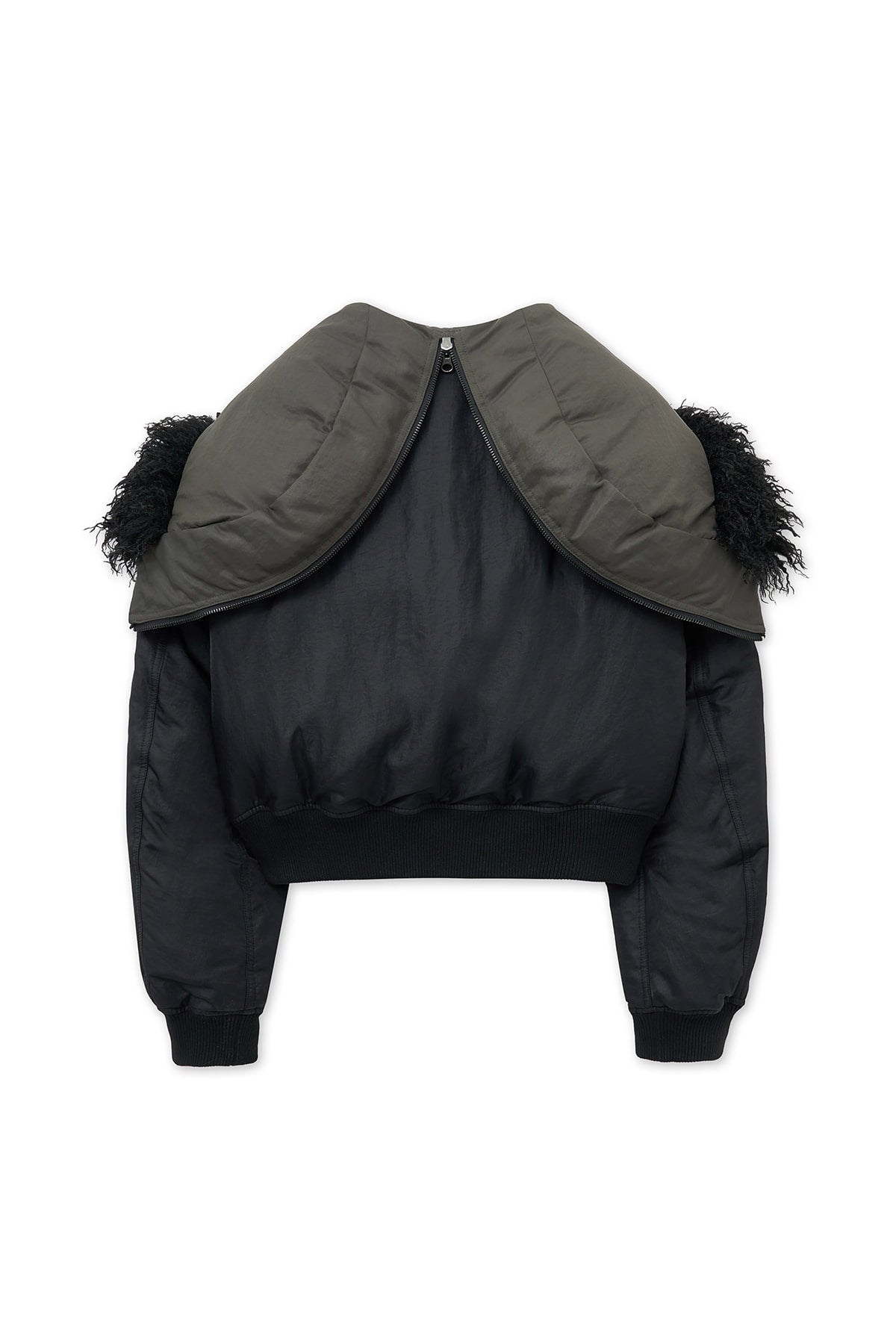 Matin Kim - Fur Hoody Bomber Down Jumper (Black) product image 3 | TRAB K-Fashion Australia