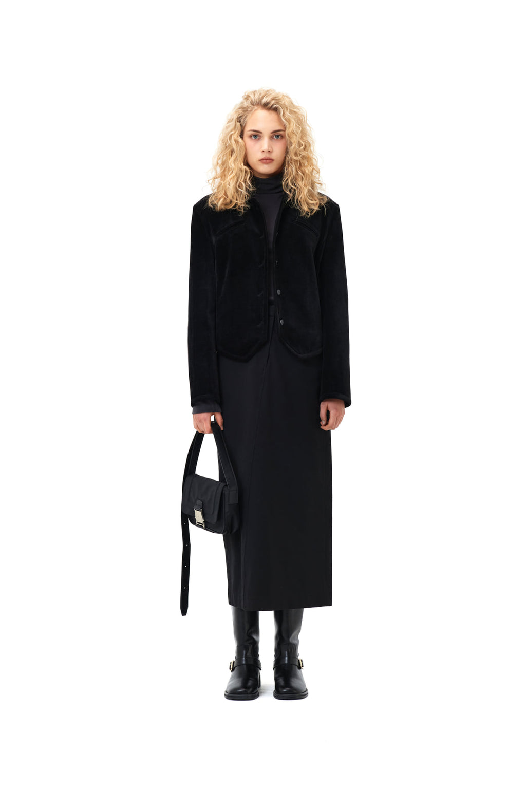 Matin Kim - Diagonal Detail Long Skirt (Black) product image 10 | TRAB K-Fashion Australia