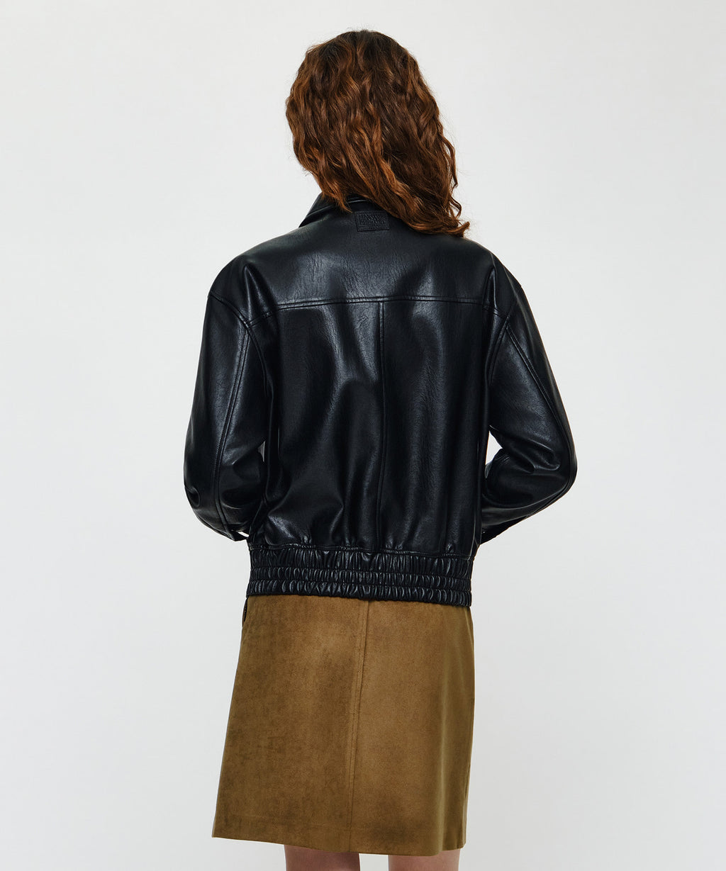Marithe & Francois Girbaud - Faux Leather Collar Jacket (Black) product image 3 | TRAB K-Fashion Australia