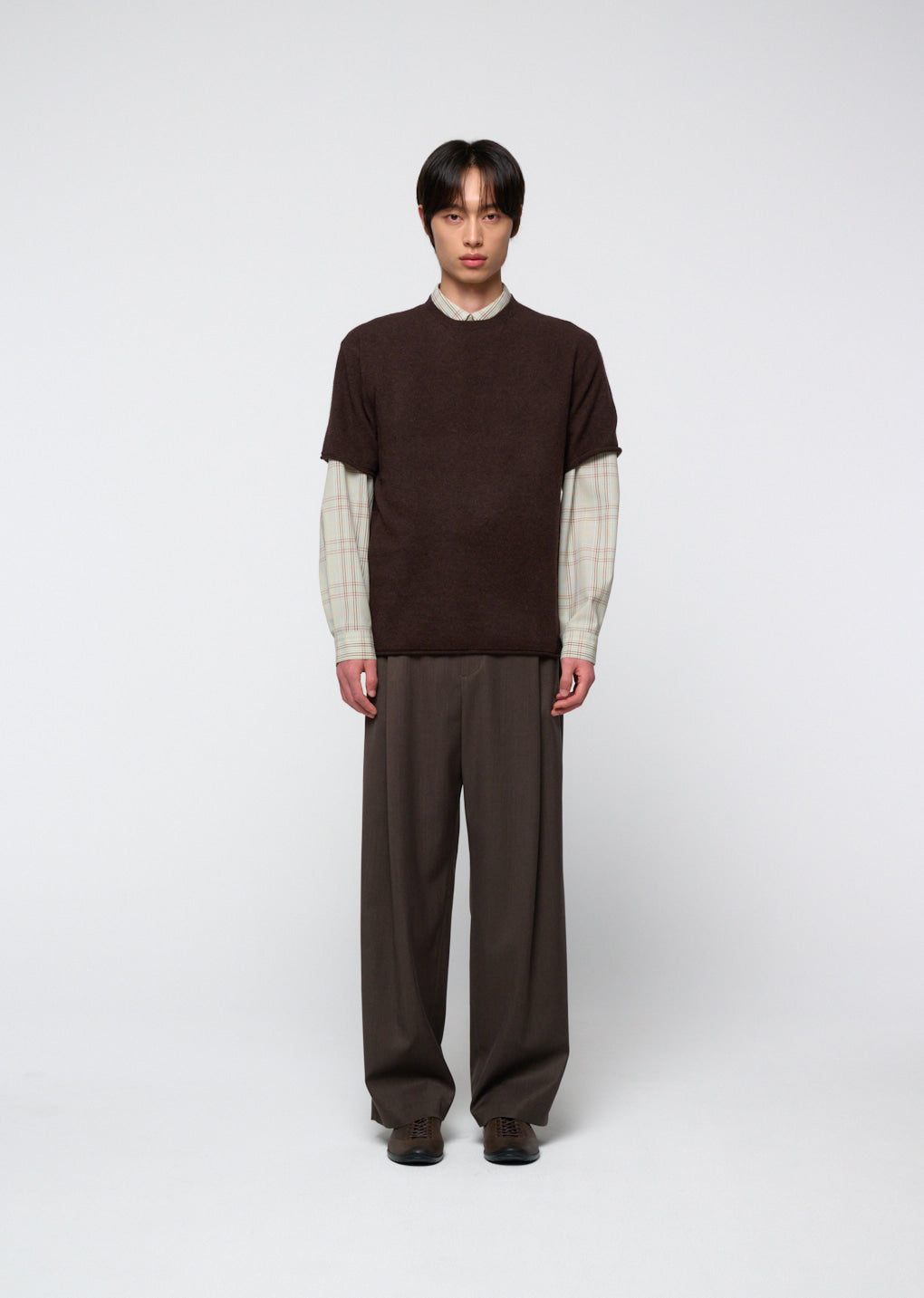 Amomento - Cashmere Easy Half Sleeve Knit (Brown) product image 5 | TRAB K-Fashion Australia