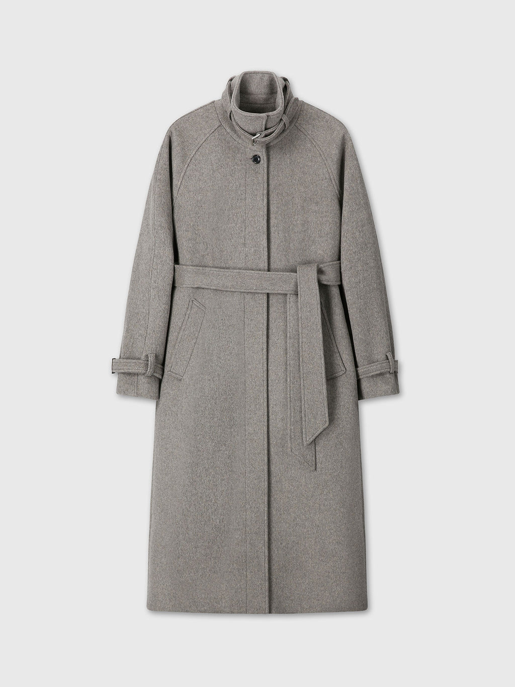 Tonywack - High-Neck Belted Wool Coat (Heather Grey) product image 8 | TRAB K-Fashion Australia