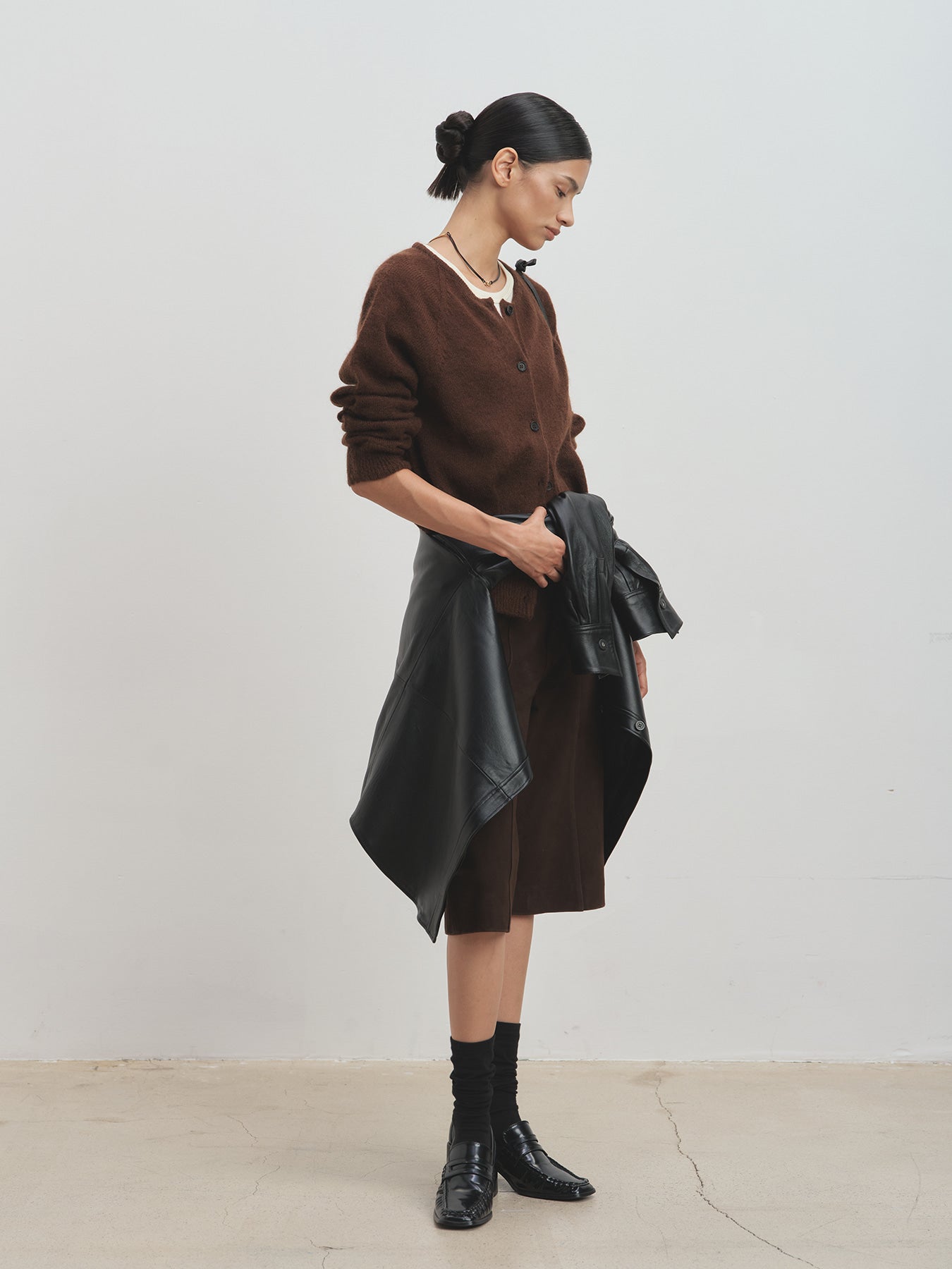 Tonywack - Mohair Raglan Cardigan (Brown) product image 7 | TRAB K-Fashion Australia