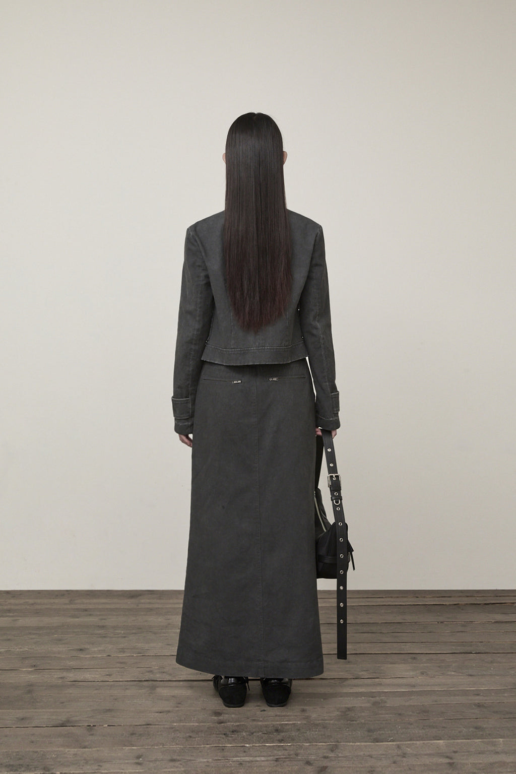 Matin Kim - Washed Mermaid Long Skirt (Charcoal) product image 7 | TRAB K-Fashion Australia