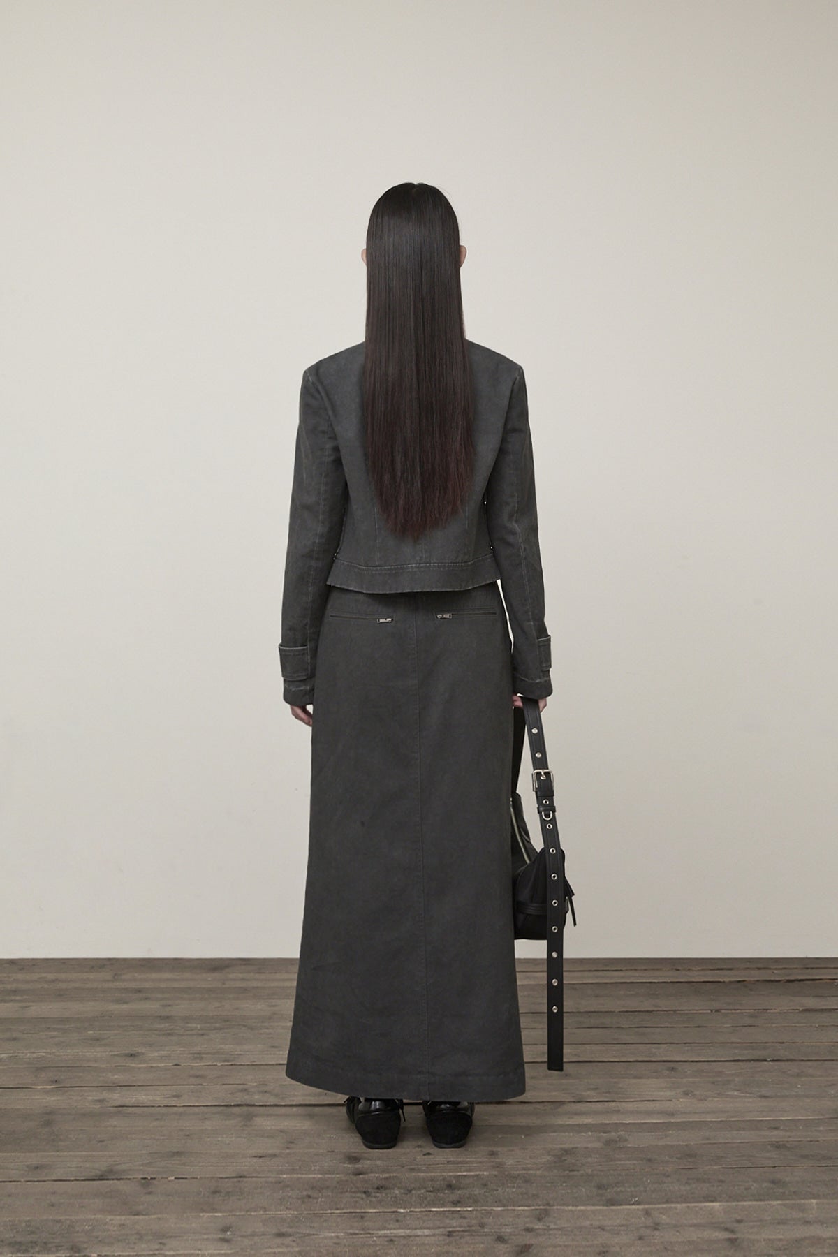 Matin Kim - Washed Mermaid Long Skirt (Charcoal) product image 7 | TRAB K-Fashion Australia